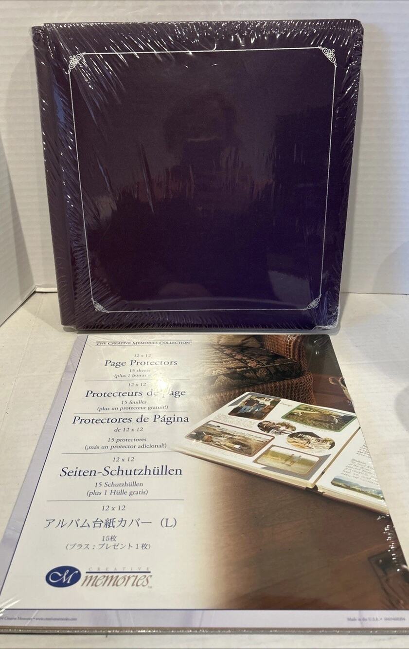 Creative Memories 12x12 Plum Purple Scrapbook Album w/Pages & Protectors